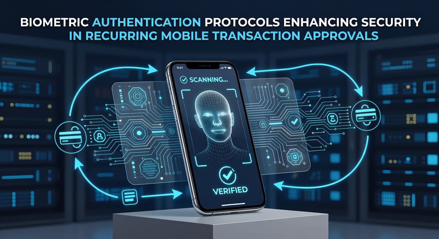 Mobile device displaying biometric authentication interface for transaction approval