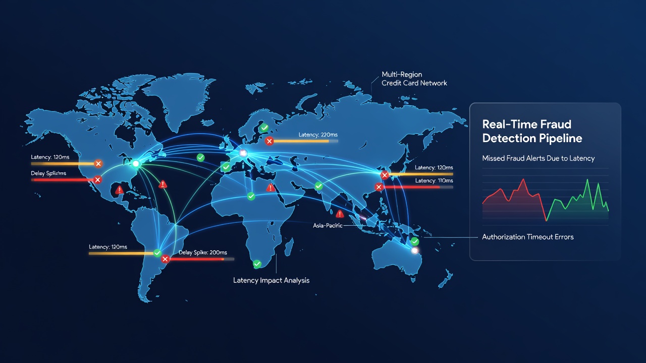 Heatmap visualization of authorization response times across subscription service regions with overlaid fraud detection accuracy metrics