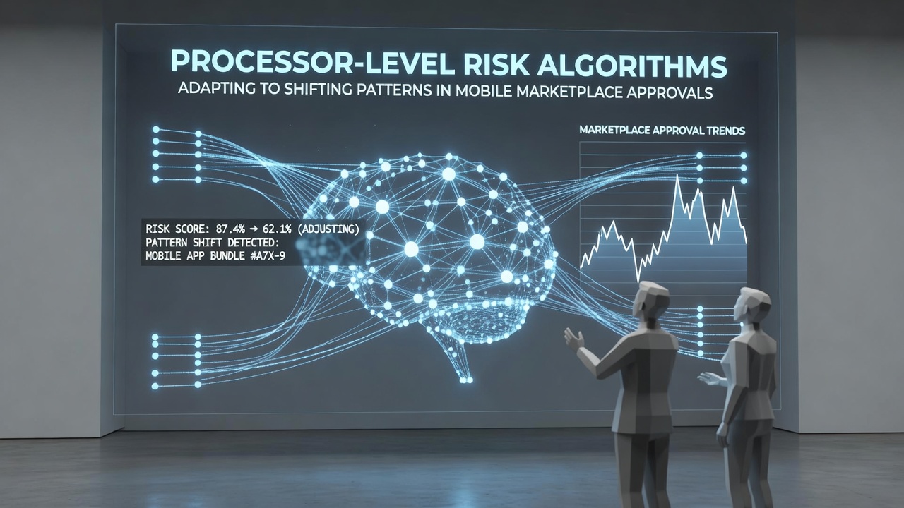 Adaptive risk models tracking mobile marketplace approval shifts across global transaction networks